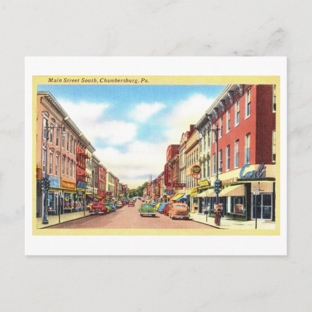 Vintage View of Chambersburg, Pennsylvania, Postcard (Front)