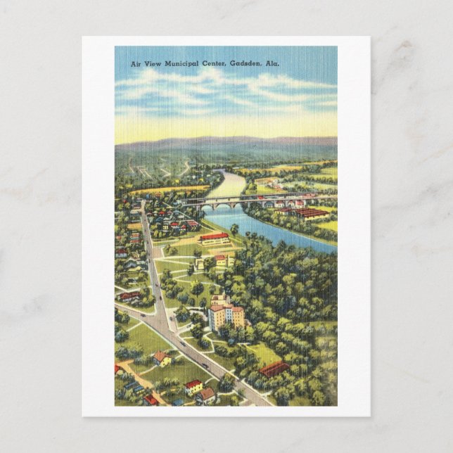Vintage View of Gadsden, Alabama, Postcard (Front)