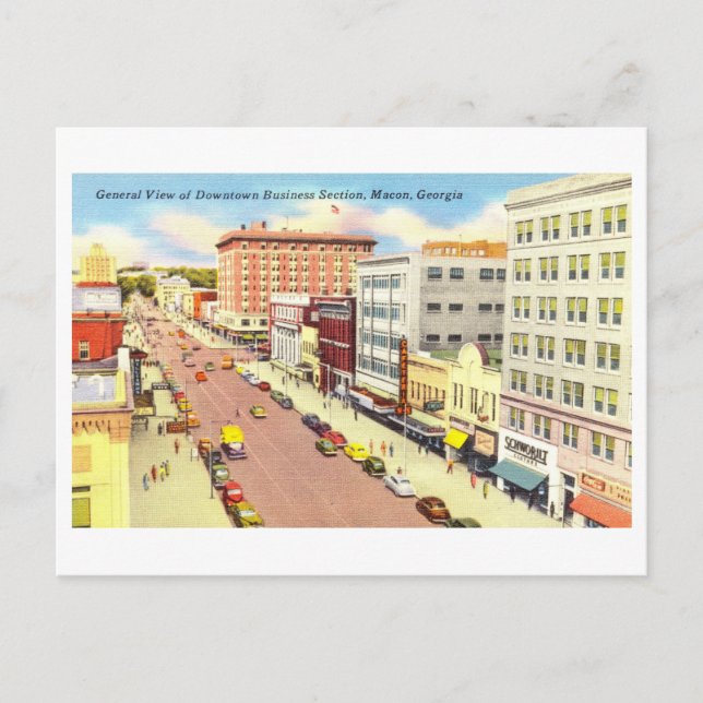 Vintage View of Macon, Georgia, Postcard (Front)