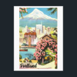 Vintage View of Portland, Oregon, Postcard<br><div class="desc">This is a reproduction of a vintage postcard showing the skyline of Portland,  Oregon,  with Mount Hood in the background.</div>