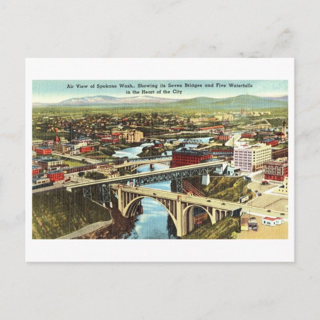 Vintage View of Spokane, Washington,  Postcard (Front)