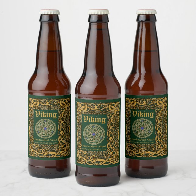 Vintage Viking Celtic Knots Beer Bottle Label (Bottles)
