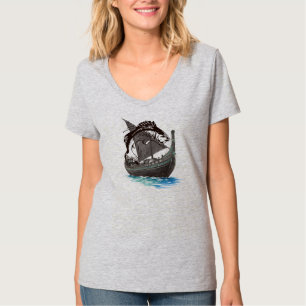 Vintage Viking Longship & Salmon Silhouette   Nord T-Shirt