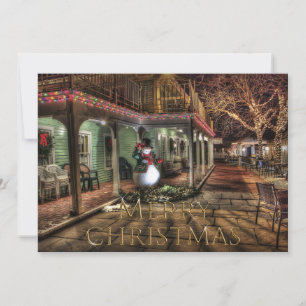 Vintage Village plus Your Photo Merry Christmas Holiday Card