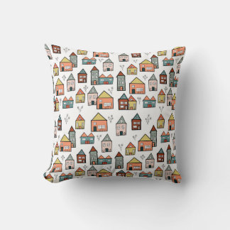 vintage village  throw pillow