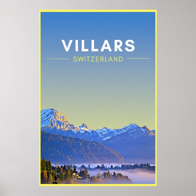 Vintage Villars Switzerland Art poster (Front)