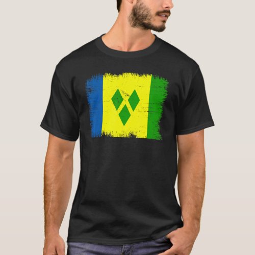 Vintage Vincent and the Grenadines Flag Saint Vinc T_Shirt