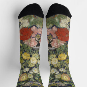 Vintage Vincent Van Gogh Bouquet of Flowers Socks