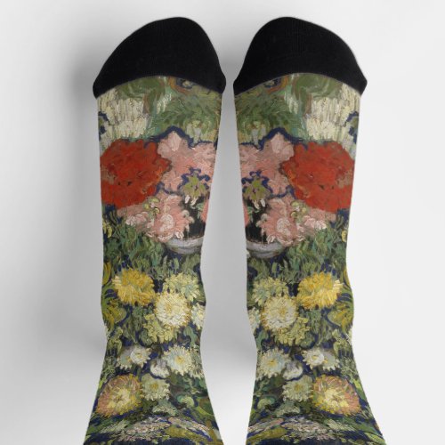 Vintage Vincent Van Gogh Bouquet of Flowers  Socks