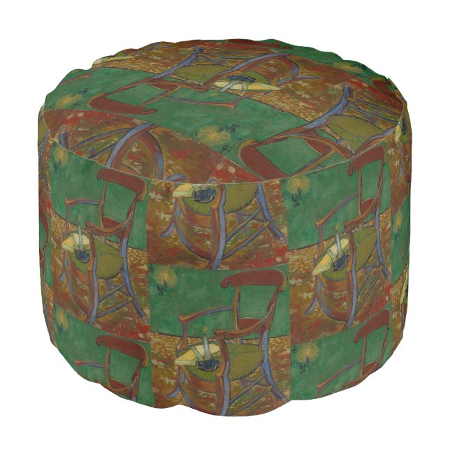 Vintage Vincent van Gogh Gauguins Chair Pouf (Angled Front)