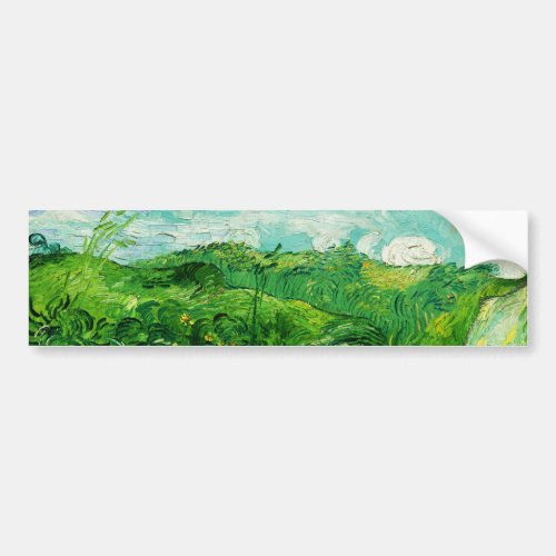 Vintage Vincent Van Gogh Green Wheat Fields Bumper Sticker