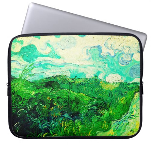 Vintage Vincent Van Gogh Green Wheat Fields Laptop Sleeve