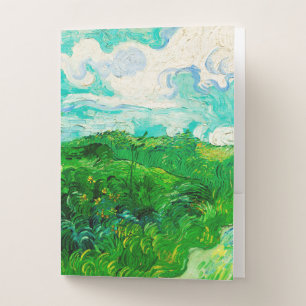 Vintage Vincent Van Gogh Green Wheat Fields Pocket Folder