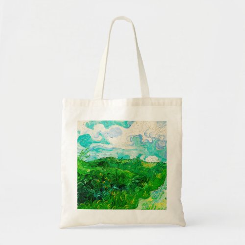 Vintage Vincent Van Gogh Green Wheat Fields Tote Bag