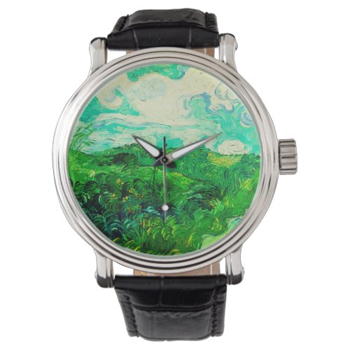 Vintage Vincent Van Gogh Green Wheat Fields Watch