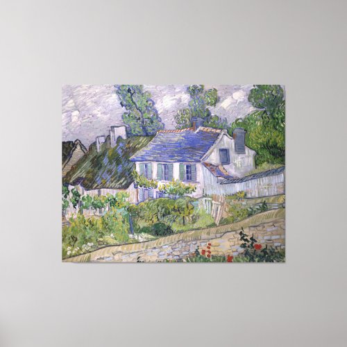 Vintage Vincent van Gogh Houses in Auvers Canvas Print