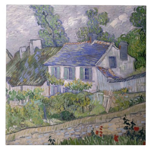 Vintage Vincent van Gogh Houses in Auvers Ceramic Tile