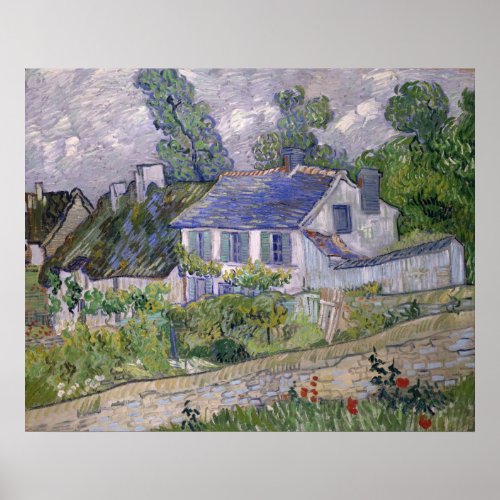 Vintage Vincent van Gogh Houses in Auvers Poster
