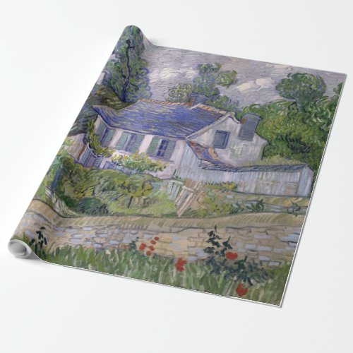 Vintage Vincent van Gogh Houses in Auvers Wrapping Wrapping Paper