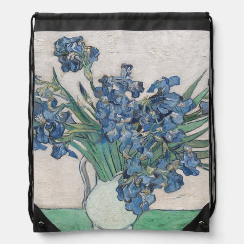 Vintage Vincent Van Gogh Irises Drawstring Bag