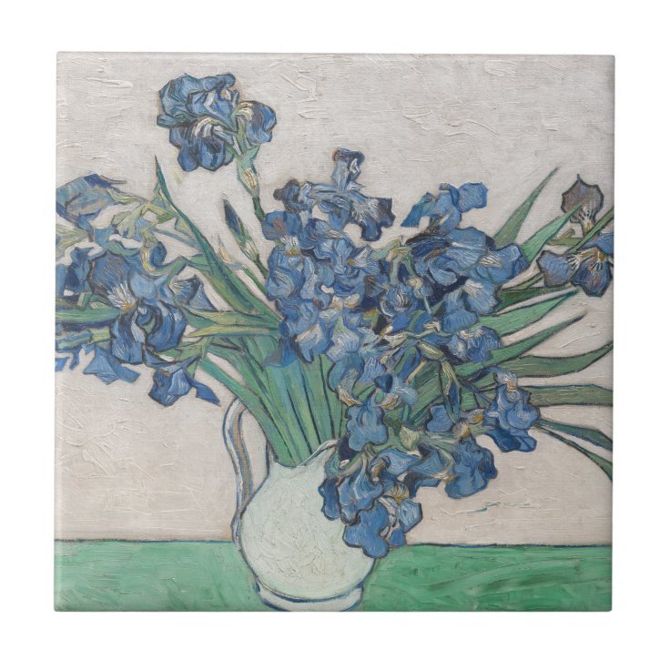 Vintage Vincent Van Gogh Painting Irises Ceramic Tile | Zazzle