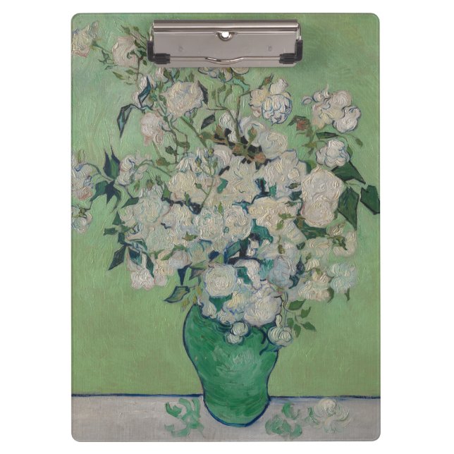 Vintage Vincent Van Gogh Painting Roses Clipboard (Front)
