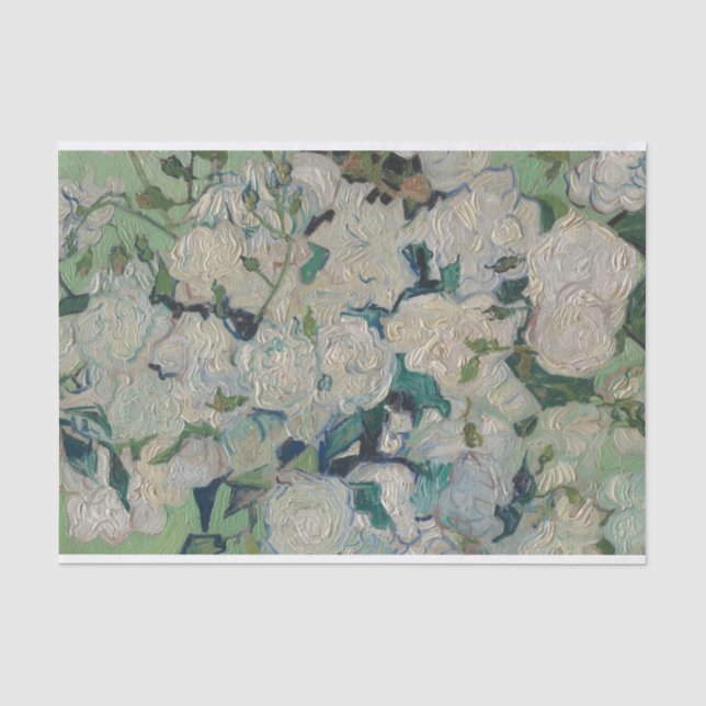 Vintage Vincent Van Gogh Painting Roses  Tissue Paper (Front)