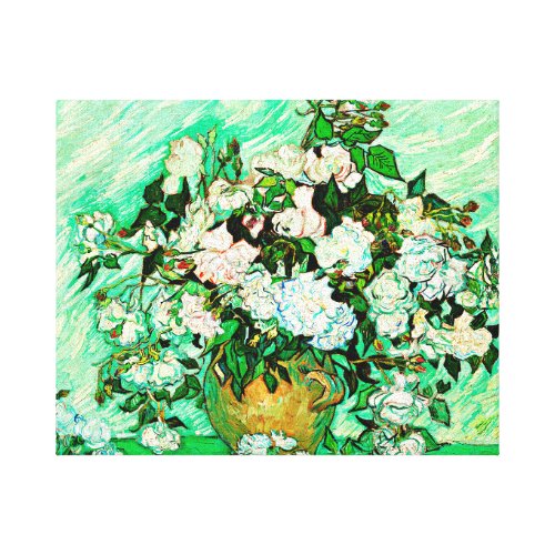 Vintage Vincent Van Gogh Roses 1890 Canvas Print