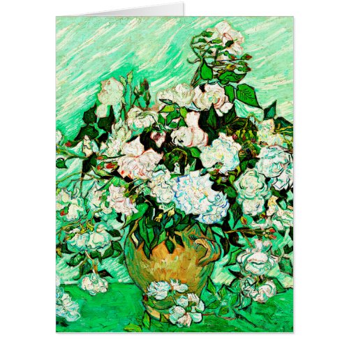 Vintage Vincent Van Gogh Roses 1890 Card