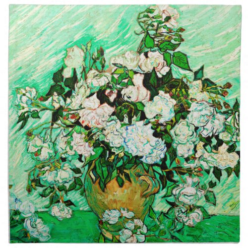 Vintage Vincent Van Gogh Roses 1890 Cloth Napkin
