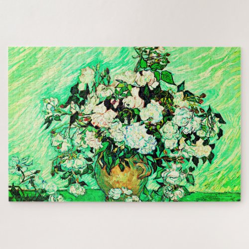 Vintage Vincent Van Gogh Roses 1890 Jigsaw Puzzle