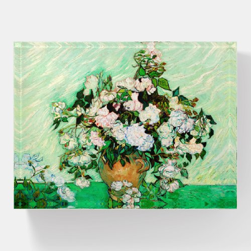 Vintage Vincent Van Gogh Roses 1890 Paperweight