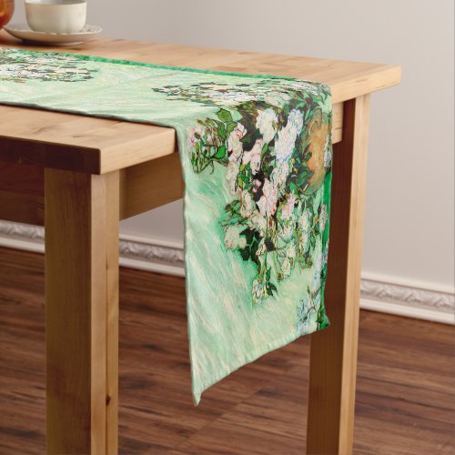 Vintage Vincent Van Gogh Roses 1890 Short Table Runner