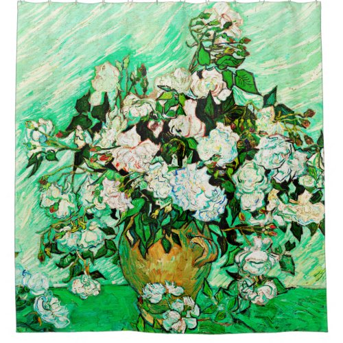 Vintage Vincent Van Gogh Roses 1890 Shower Curtain