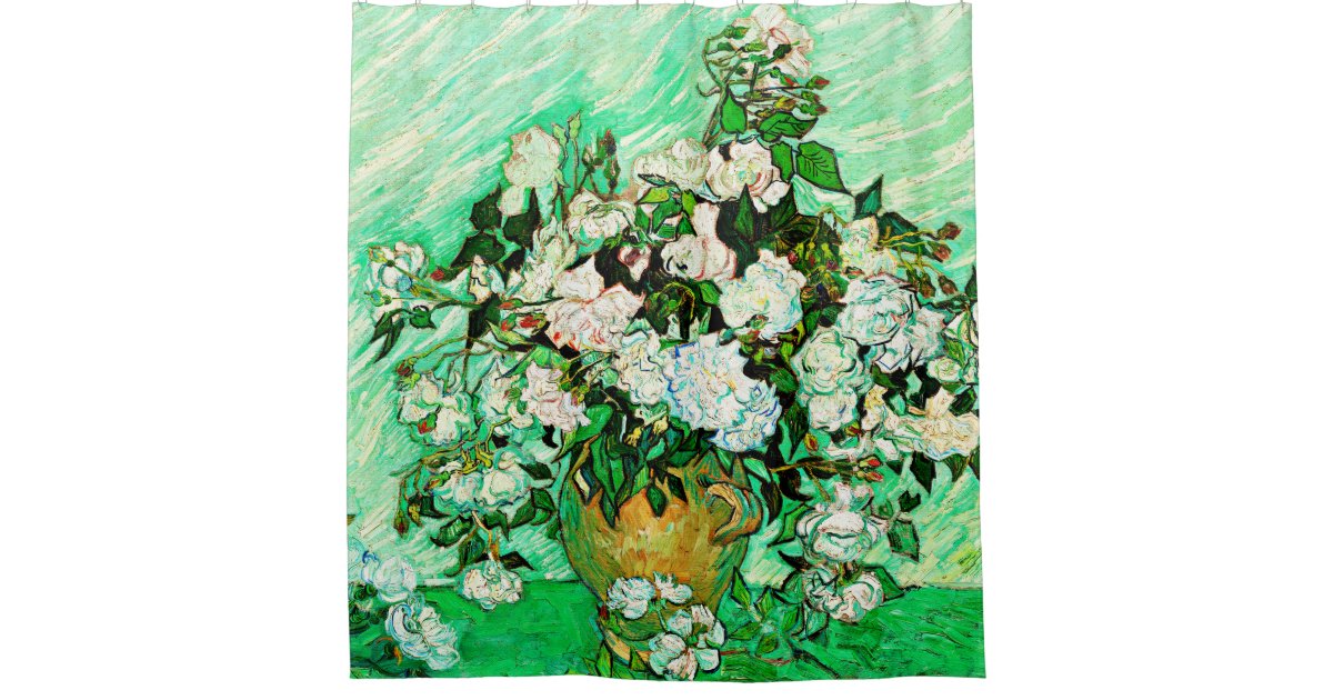 Vintage Vincent Van Gogh Roses (1890) Shower Curtain | Zazzle