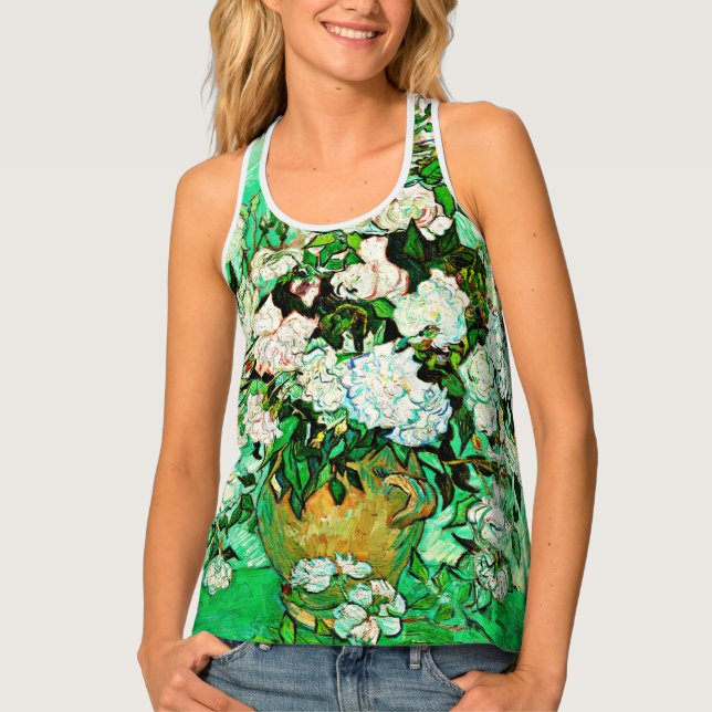 Vintage Vincent Van Gogh Roses (1890) Tank Top (Front)