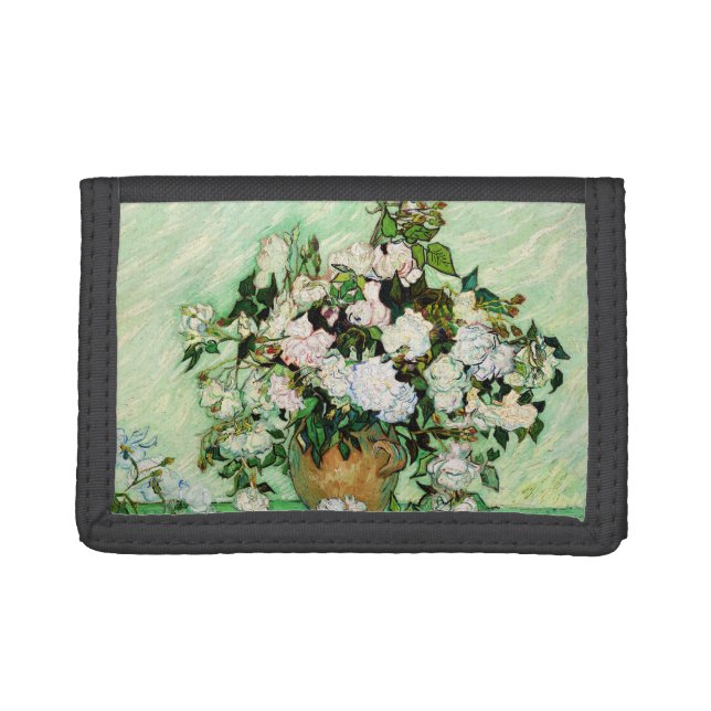 Vintage Vincent Van Gogh Roses (1890) Trifold Wallet (Front)