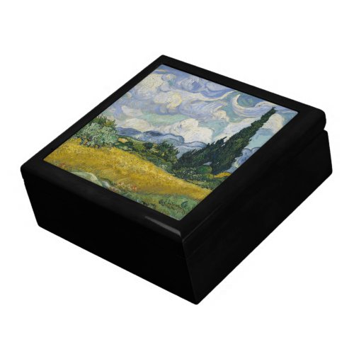 Vintage Vincent Van Gogh Wheat Field w Cypresses Gift Box