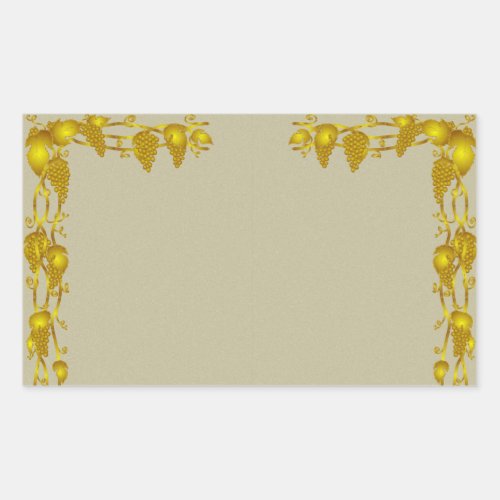 Vintage Vine and Grapes Gold Border Sticker