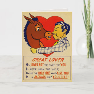 Vintage Vinegar Jackass Valentines Card