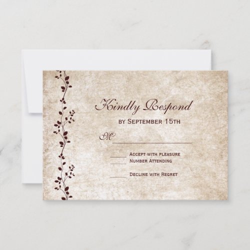 Vintage Vines Elegant Rustic Wedding RSVP Cards