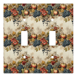 Vintage Vineyard Grape Fruit Cream Garland Light Switch Cover
