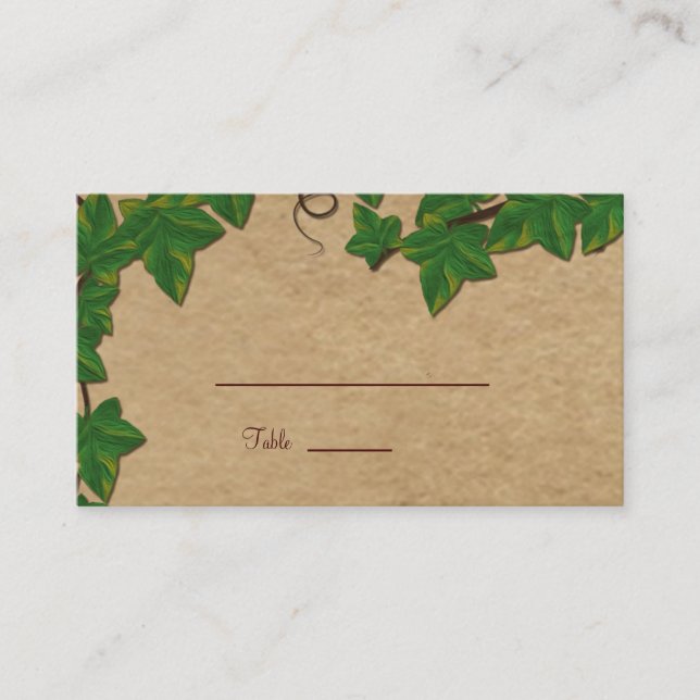 Vintage Vineyard Grape Vines Wedding Place Card (Front)