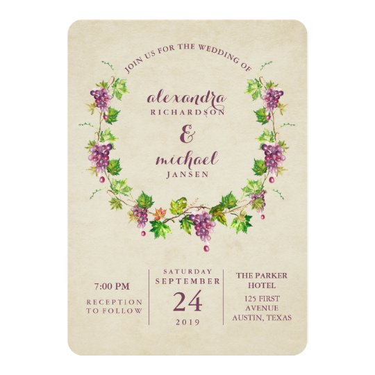Vintage Vineyard Wine Themed Wedding Invitation Zazzle Vintage Vineyard Wine Themed Wedding Invitation