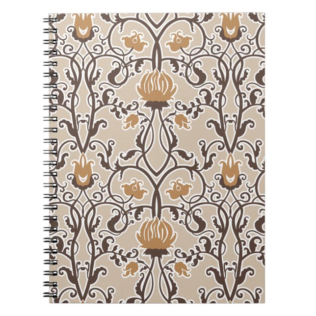 Vintage vintage seamless flower pattern notebook (Front)