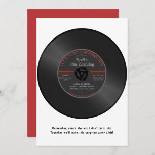Vintage Vinyl 45 Record Surprise Birthday Invitati Invitation