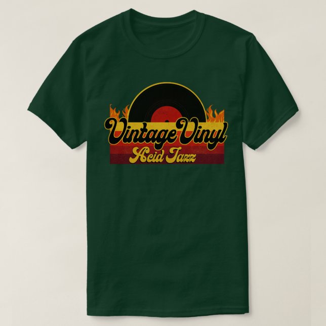 Vintage Vinyl Acid Jazz T-Shirt (Design Front)