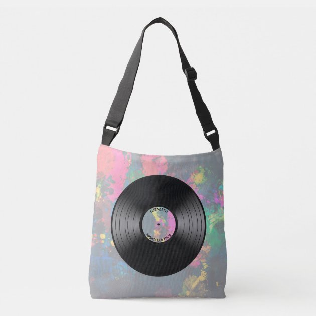 Vintage Vinyl Music Record Nightclub Or Dance Fan Crossbody Bag Zazzle