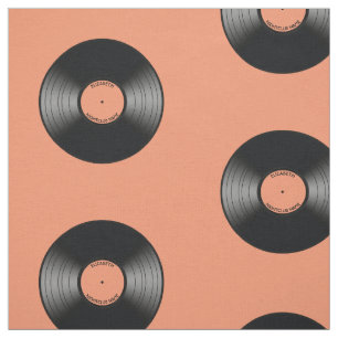 Vintage Vinyl Music Record Nightclub Or Dance Fan Fabric