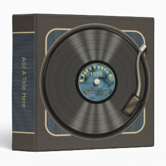 Vintage Vinyl Record 3 Ring Binder